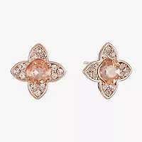 Monet Jewelry Orange 15mm Clover Stud Earrings