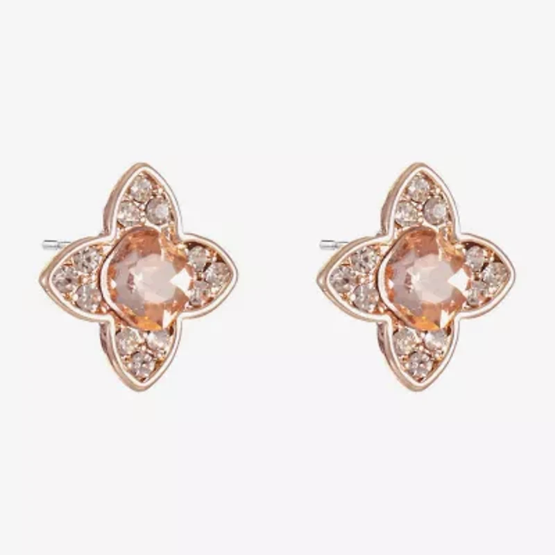 Monet Jewelry Orange 15mm Clover Stud Earrings