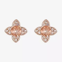 Monet Jewelry Orange 15mm Clover Stud Earrings