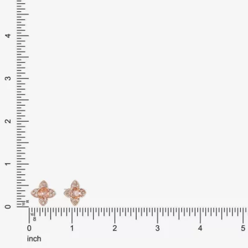 Monet Jewelry Orange 15mm Clover Stud Earrings