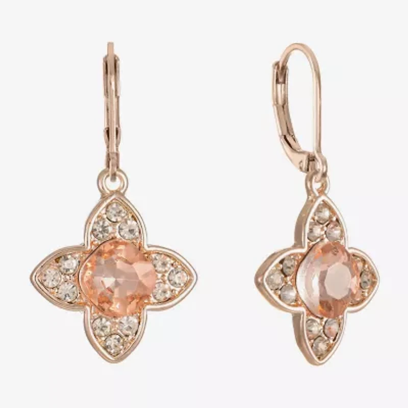 Monet Jewelry Womens Orange Clover Drop Earrings