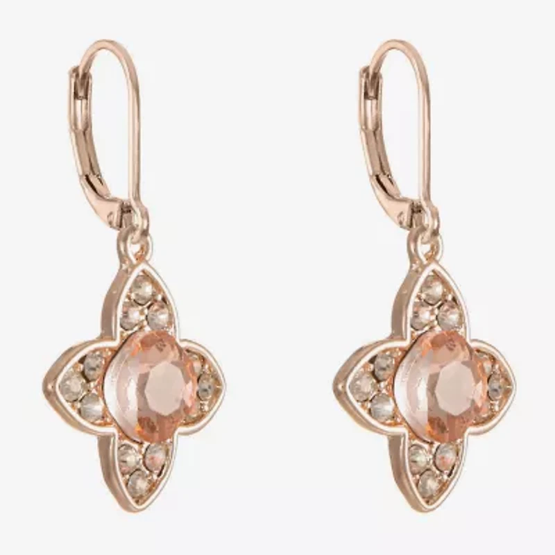 Monet Jewelry Womens Orange Clover Drop Earrings