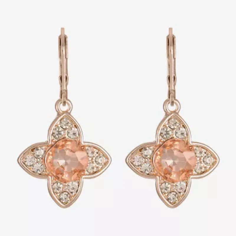 Monet Jewelry Womens Orange Clover Drop Earrings
