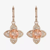Monet Jewelry Womens Orange Clover Drop Earrings