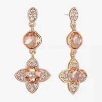 Monet Jewelry Womens Orange Clover Hypoallergenic Drop Earrings
