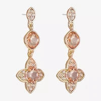 Monet Jewelry Womens Orange Clover Hypoallergenic Drop Earrings