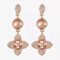 Monet Jewelry Womens Orange Clover Hypoallergenic Drop Earrings