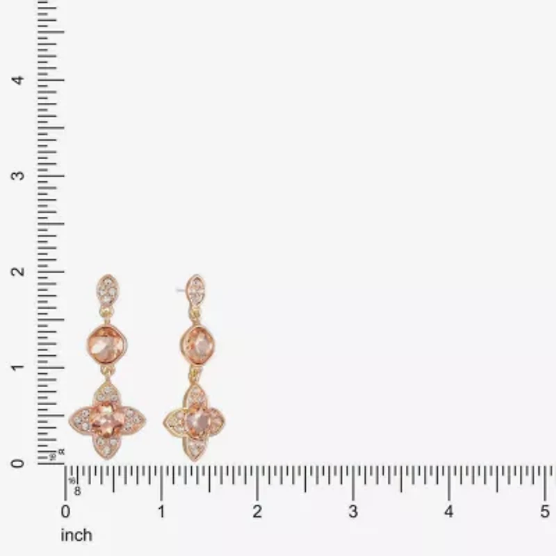 Monet Jewelry Womens Orange Clover Hypoallergenic Drop Earrings