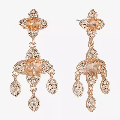 Monet Jewelry Womens Orange Clover Hypoallergenic Drop Earrings