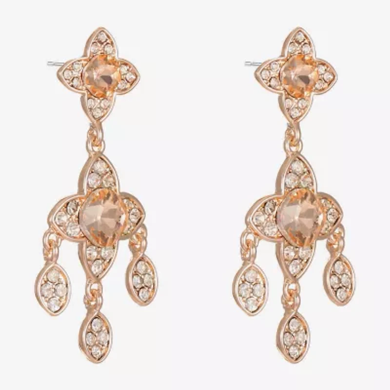 Monet Jewelry Womens Orange Clover Hypoallergenic Drop Earrings