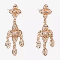 Monet Jewelry Womens Orange Clover Hypoallergenic Drop Earrings