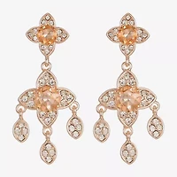 Monet Jewelry Womens Orange Clover Hypoallergenic Drop Earrings