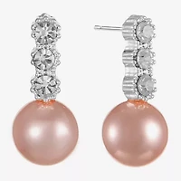 Monet Jewelry Timeless Womens Glass Simulated Pearl Round Drop Earrings