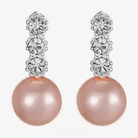 Monet Jewelry Timeless Womens Glass Simulated Pearl Round Drop Earrings