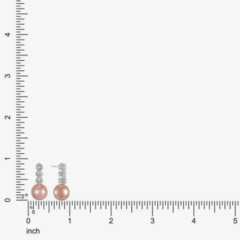 Monet Jewelry Timeless Womens Glass Simulated Pearl Round Drop Earrings