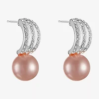 Monet Jewelry Timeless Womens Glass Simulated Pearl Round Hypoallergenic Drop Earrings