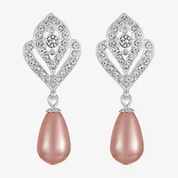 Monet Jewelry Timeless Womens Glass Simulated Pearl Round Hypoallergenic Drop Earrings