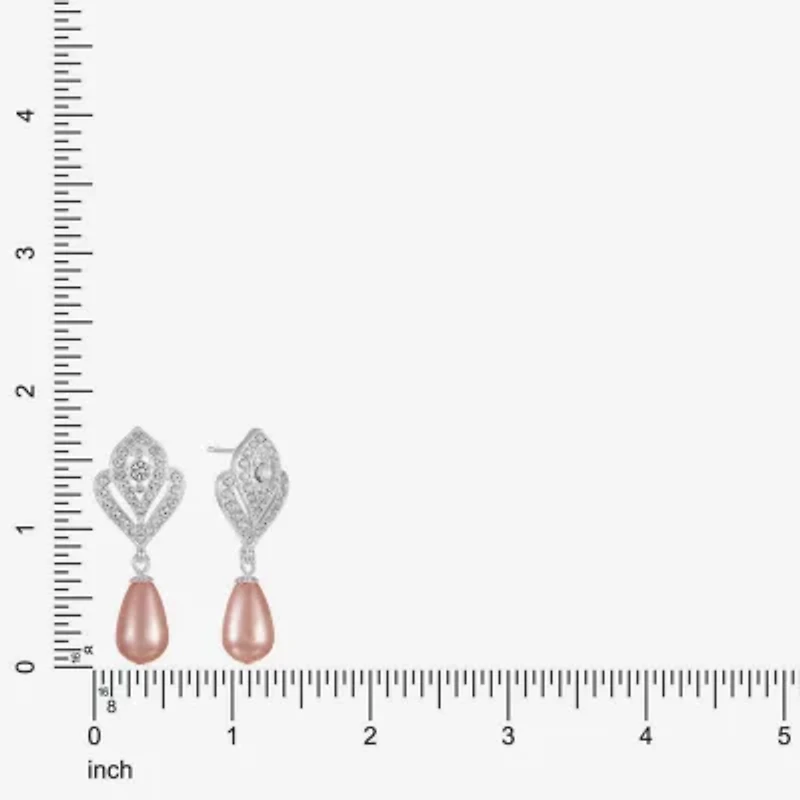 Monet Jewelry Timeless Womens Glass Simulated Pearl Round Hypoallergenic Drop Earrings