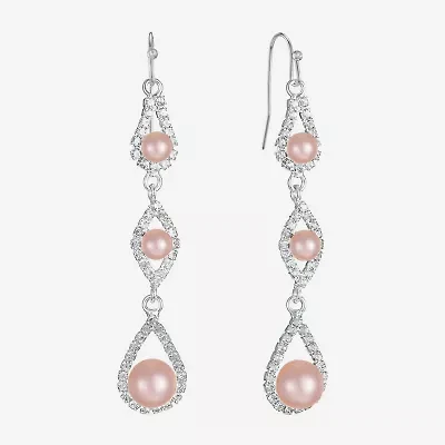 Monet Jewelry Timeless Womens Glass Simulated Pearl Round Hypoallergenic Drop Earrings