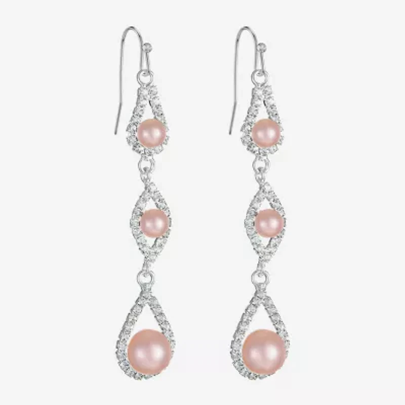 Monet Jewelry Timeless Womens Glass Simulated Pearl Round Hypoallergenic Drop Earrings
