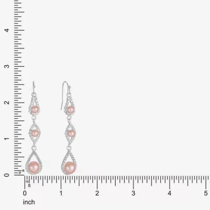 Monet Jewelry Timeless Womens Glass Simulated Pearl Round Hypoallergenic Drop Earrings