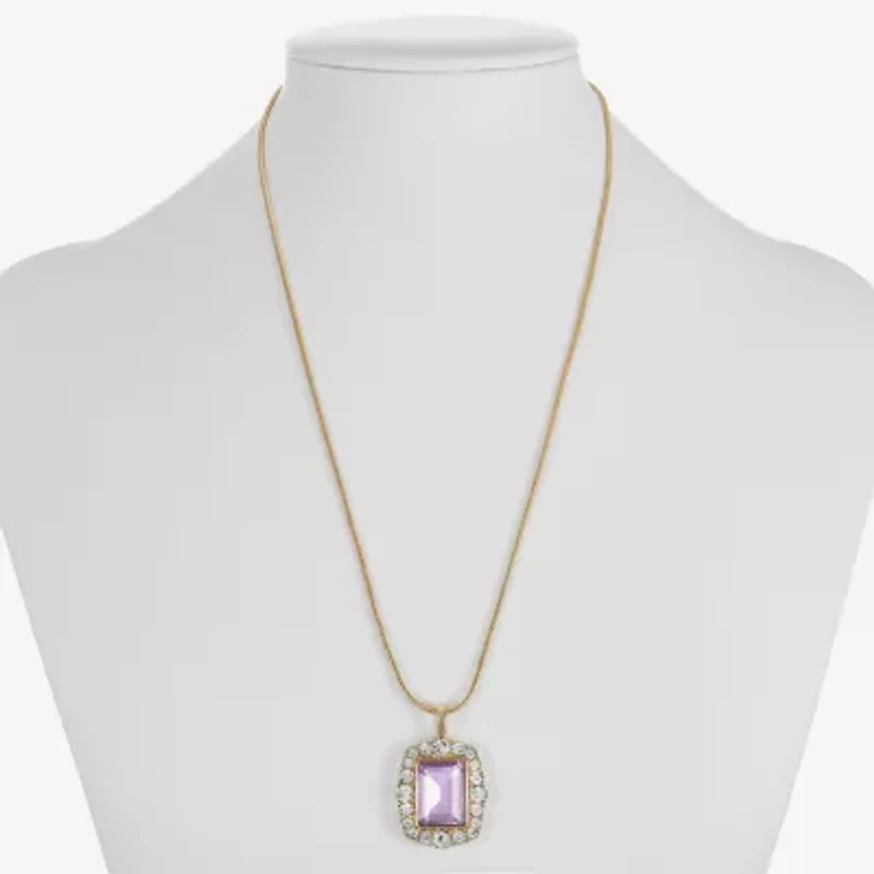 Monet Jewelry Womens Glass 17 Inch Pendant Necklace