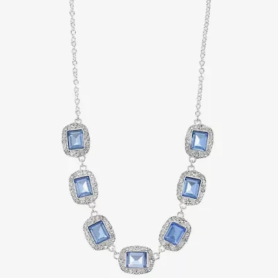 Monet Jewelry Womens Blue 17 Inch Collar Necklace