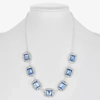 Monet Jewelry Womens Blue 17 Inch Collar Necklace