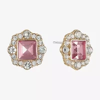 Monet Jewelry Glass 20mm Square Stud Earrings