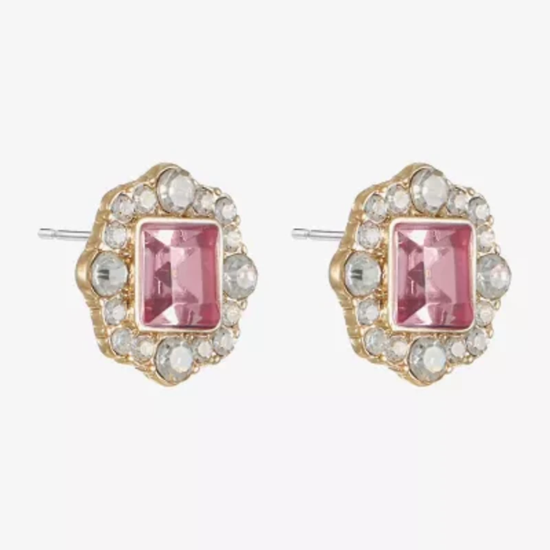 Monet Jewelry Glass 20mm Square Stud Earrings