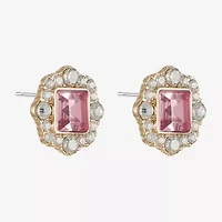 Monet Jewelry Glass 20mm Square Stud Earrings