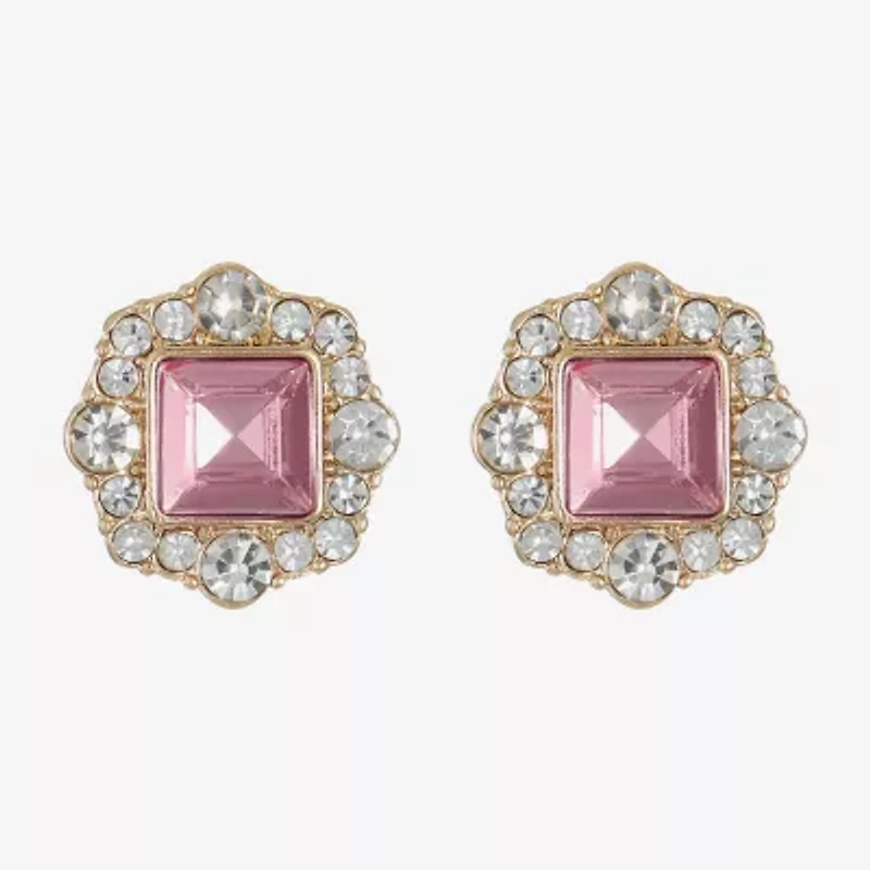 Monet Jewelry Glass 20mm Square Stud Earrings