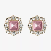 Monet Jewelry Glass 20mm Square Stud Earrings