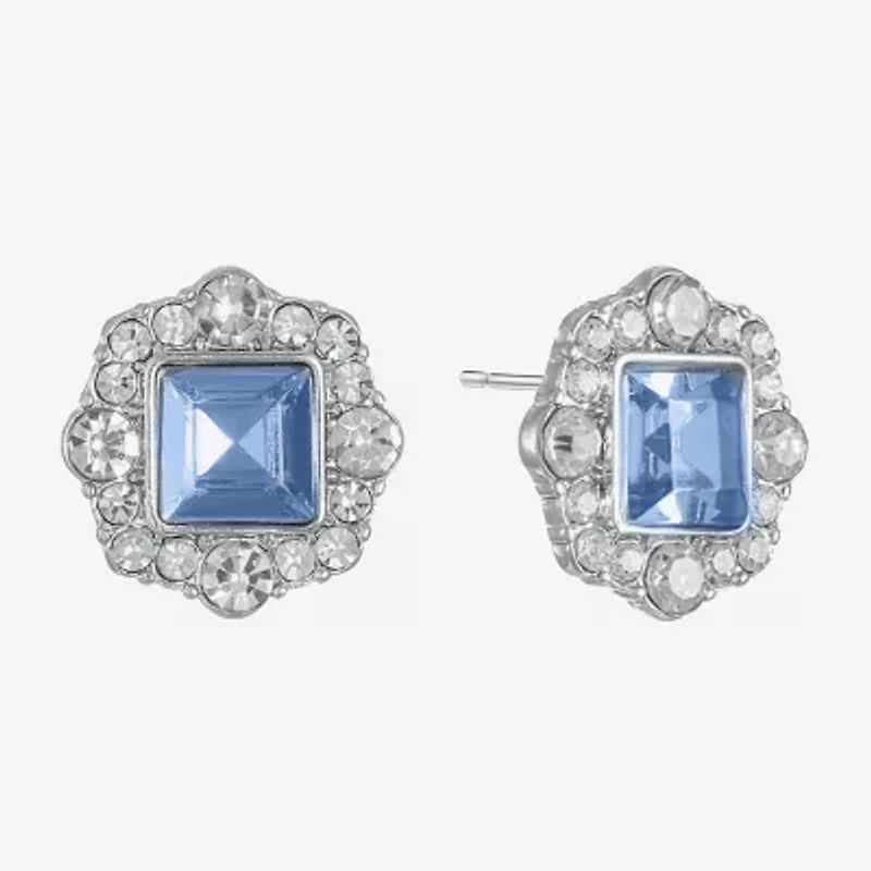Monet Jewelry Glass 20mm Square Stud Earrings