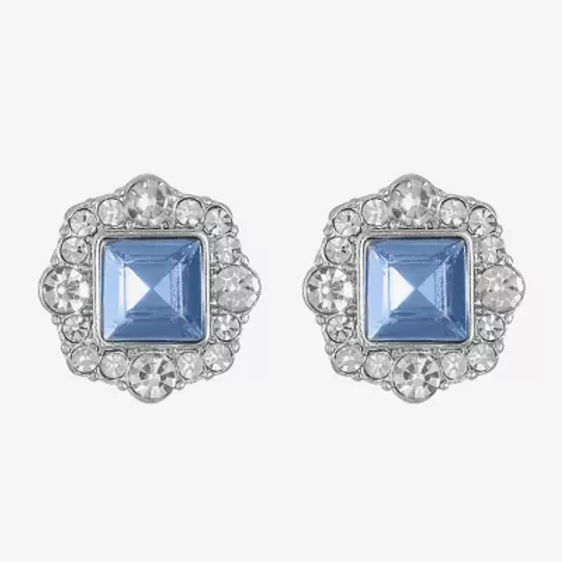 Monet Jewelry Glass 20mm Square Stud Earrings