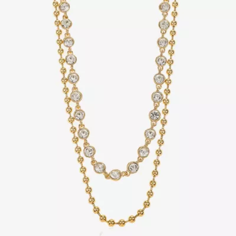 Liz Claiborne Womens Glass 17 Inch Strand Necklace