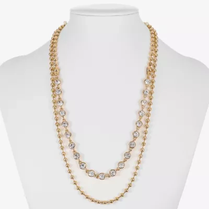 Liz Claiborne Womens Glass 17 Inch Strand Necklace