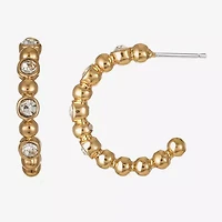 Liz Claiborne Womens Glass 25.4mm Hypoallergenic Hoop Earrings