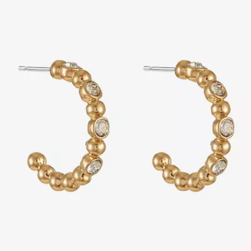 Liz Claiborne Womens Glass 25.4mm Hypoallergenic Hoop Earrings