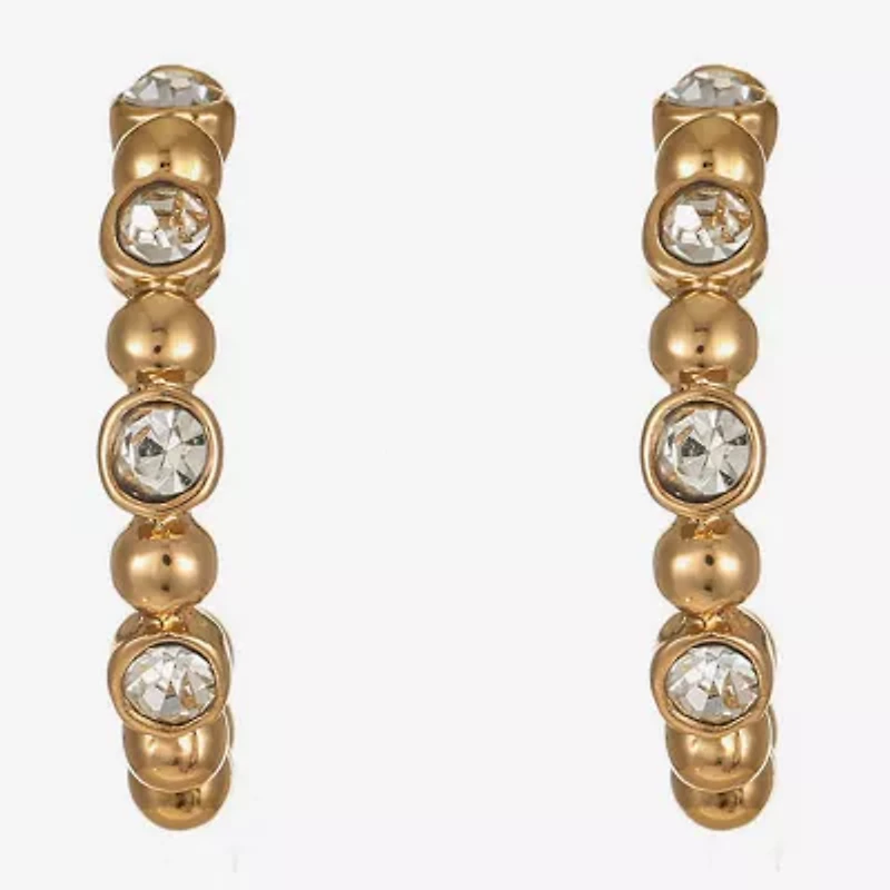 Liz Claiborne Womens Glass 25.4mm Hypoallergenic Hoop Earrings