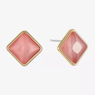 Monet Jewelry Glass 11mm Square Stud Earrings