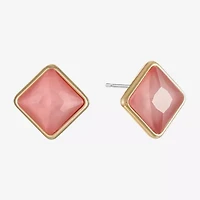 Monet Jewelry Glass 11mm Square Stud Earrings