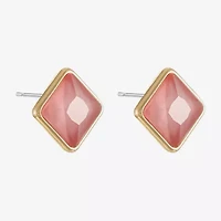 Monet Jewelry Glass 11mm Square Stud Earrings