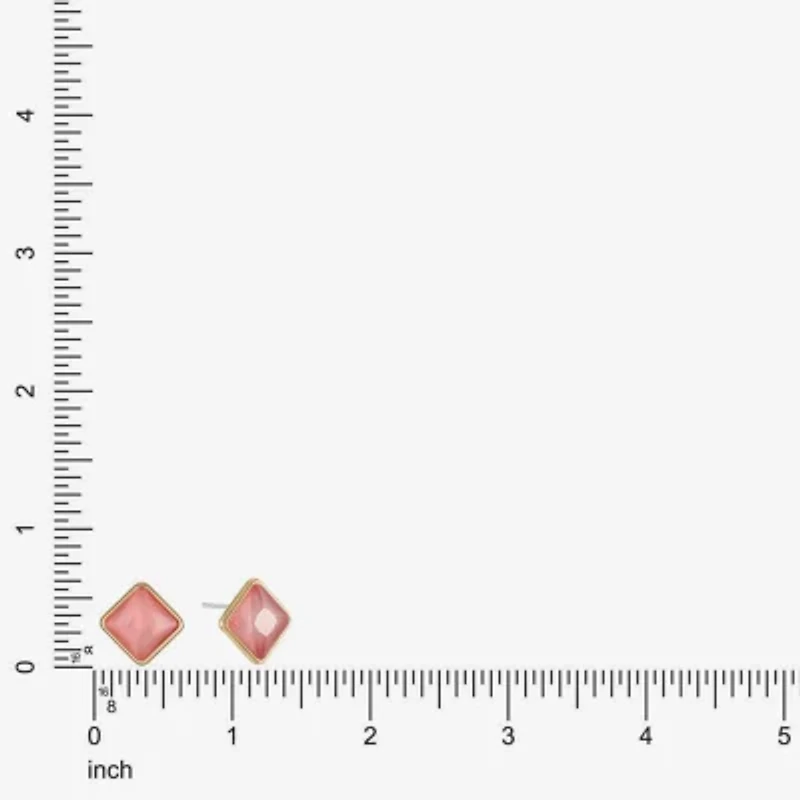 Monet Jewelry Glass 11mm Square Stud Earrings