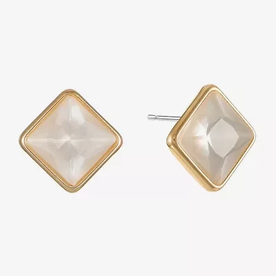 Monet Jewelry Glass 11mm Square Stud Earrings