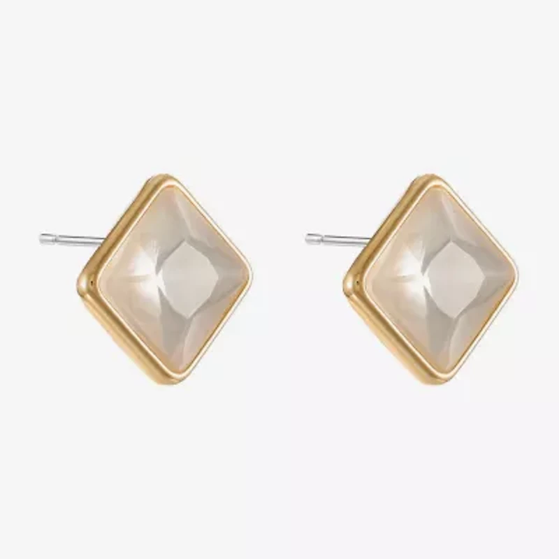 Monet Jewelry Glass 11mm Square Stud Earrings
