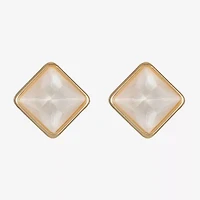 Monet Jewelry Glass 11mm Square Stud Earrings