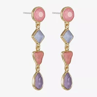 Monet Jewelry Womens Glass Round Square Hypoallergenic Drop Earrings