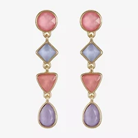 Monet Jewelry Womens Glass Round Square Hypoallergenic Drop Earrings