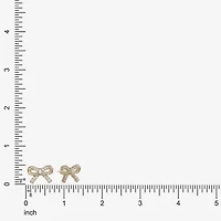 Monet Jewelry Gold Tone Glass Simulated Pearl 20mm Bow Stud Earrings